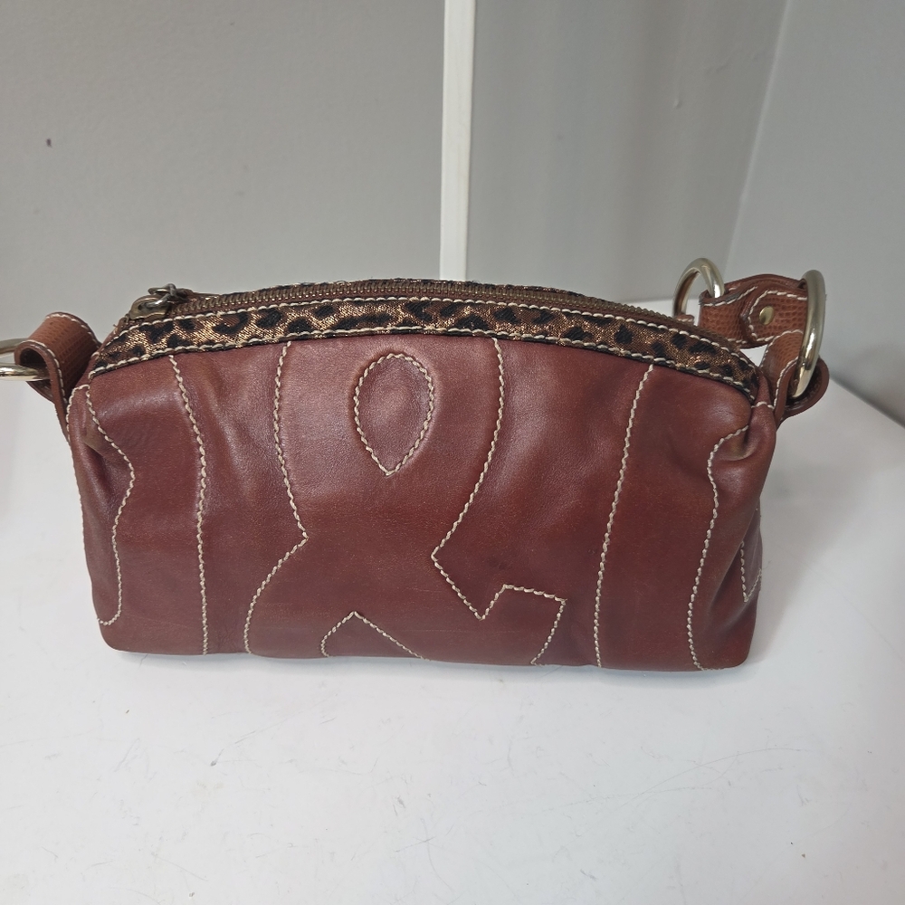 Authentic dolce & gabbana leather leopard trim mini shoulder bag purse 90s y2k - Picture 4 of 16